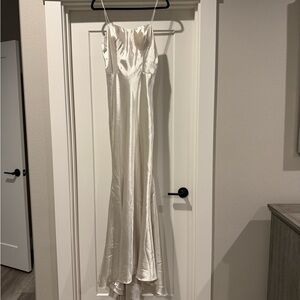 Madison James Ivory Satin Dress